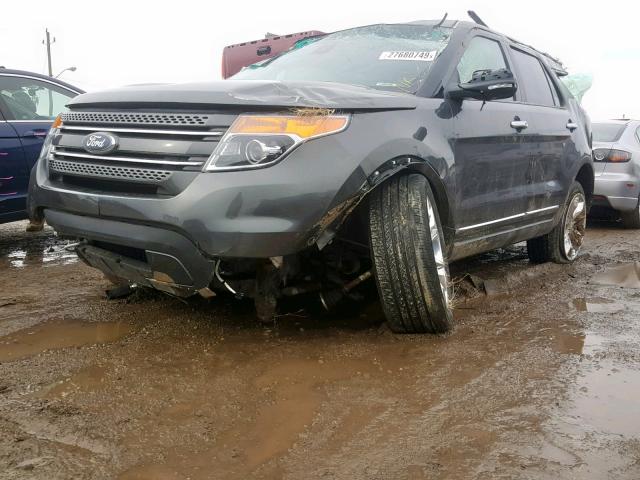 1FM5K8F85FGB65873 - 2015 FORD EXPLORER L GRAY photo 2