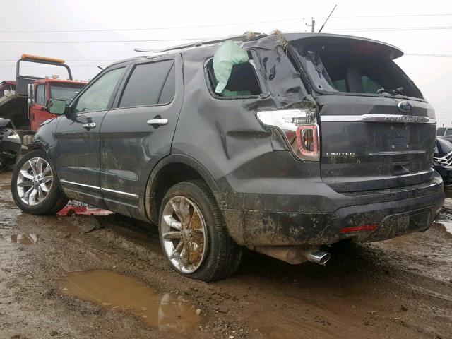 1FM5K8F85FGB65873 - 2015 FORD EXPLORER L GRAY photo 3