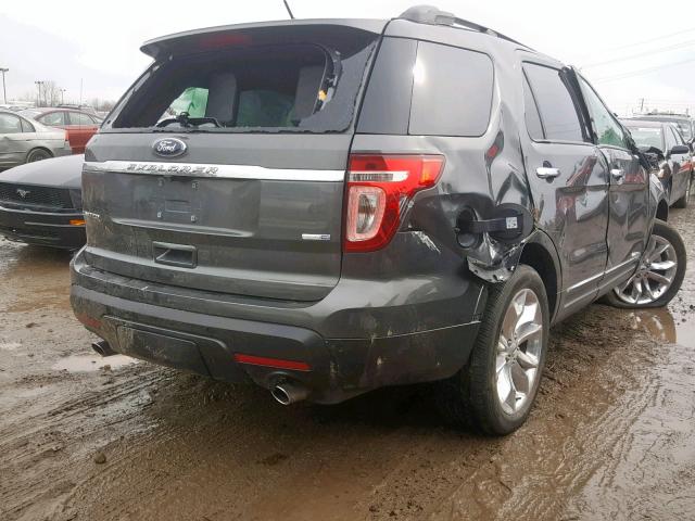 1FM5K8F85FGB65873 - 2015 FORD EXPLORER L GRAY photo 4