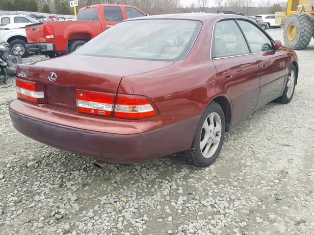 JT8BF28G410304470 - 2001 LEXUS ES 300 BURGUNDY photo 4