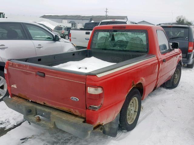 1FTYR10D02TA66888 - 2002 FORD RANGER RED photo 4