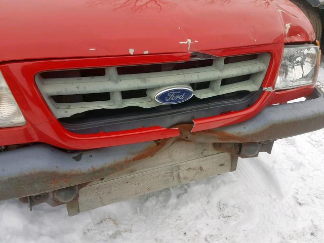 1FTYR10D02TA66888 - 2002 FORD RANGER RED photo 9