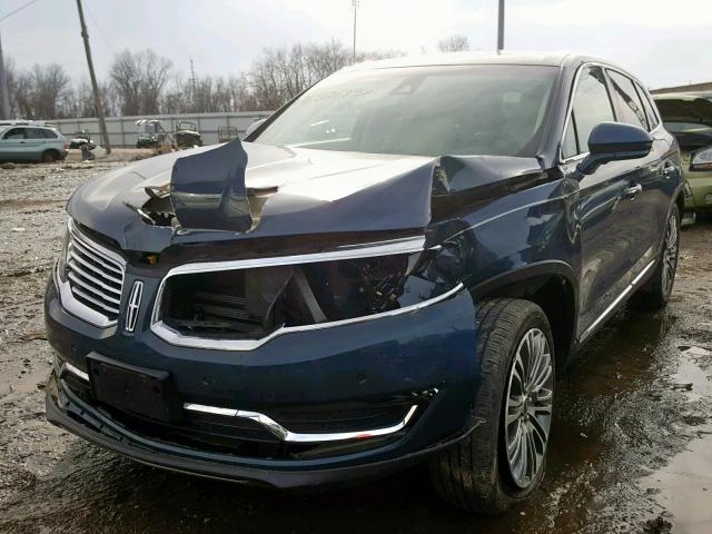 2LMTJ8LR7GBL29774 - 2016 LINCOLN MKX RESERV BLUE photo 2