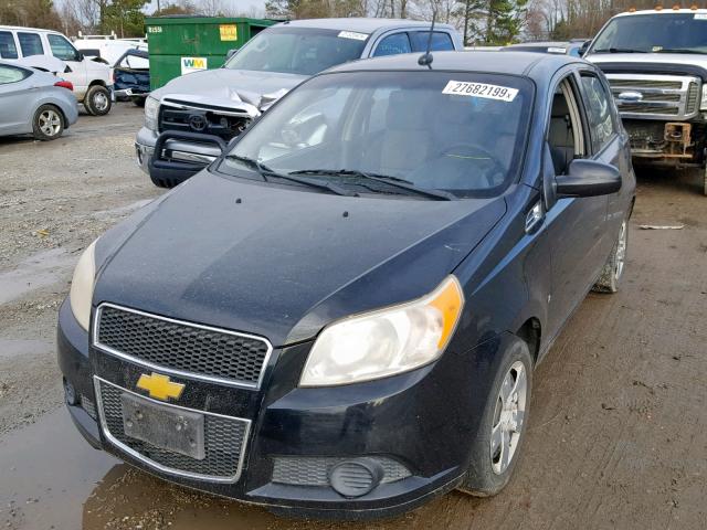 KL1TD66E89B320067 - 2009 CHEVROLET AVEO LS BLACK photo 2