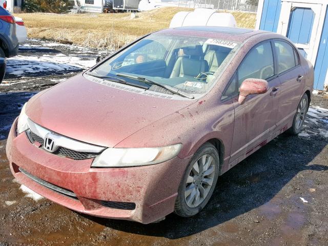 2HGFA1F95AH512791 - 2010 HONDA CIVIC EXL BURGUNDY photo 2