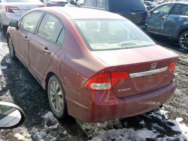 2HGFA1F95AH512791 - 2010 HONDA CIVIC EXL BURGUNDY photo 3