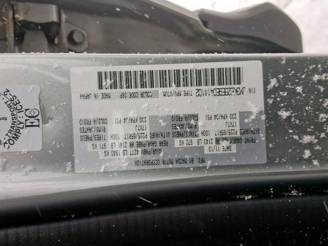 JM3KE2BE9E0414102 - 2014 MAZDA CX-5 SPORT SILVER photo 10