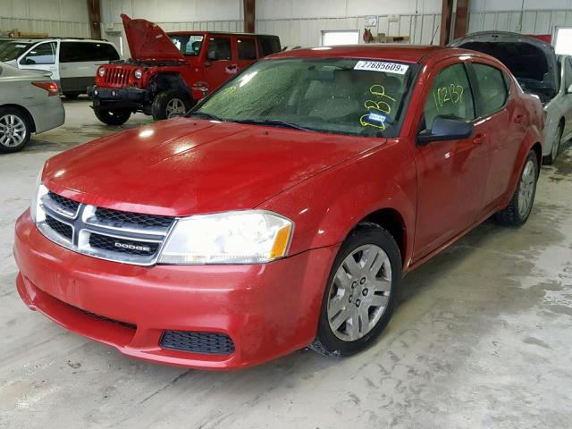 1B3BD4FB3BN510038 - 2011 DODGE AVENGER EX RED photo 2