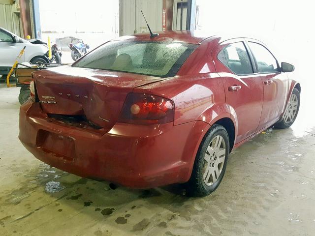 1B3BD4FB3BN510038 - 2011 DODGE AVENGER EX RED photo 4