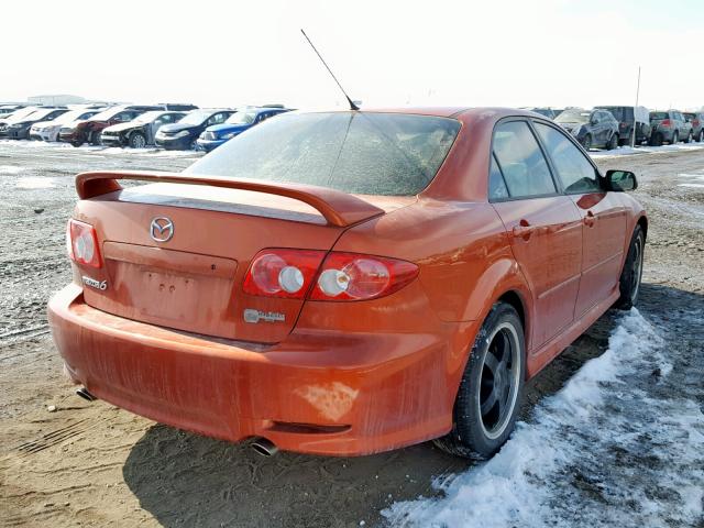 1YVHP80D845N38786 - 2004 MAZDA 6 S ORANGE photo 4