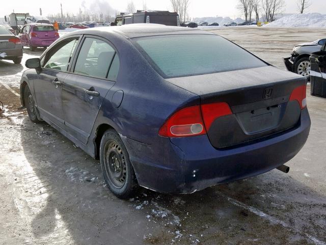 2HGFA16366H024520 - 2006 HONDA CIVIC DX V BLUE photo 3