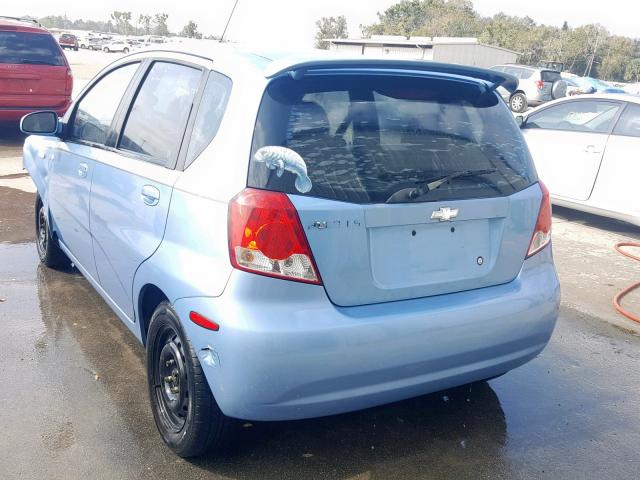 KL1TD62675B446915 - 2005 CHEVROLET AVEO BASE Көк фото 3