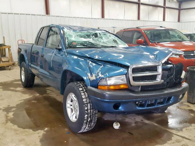 1D7HG38N04S719524 - 2004 DODGE DAKOTA QUA BLUE photo 1