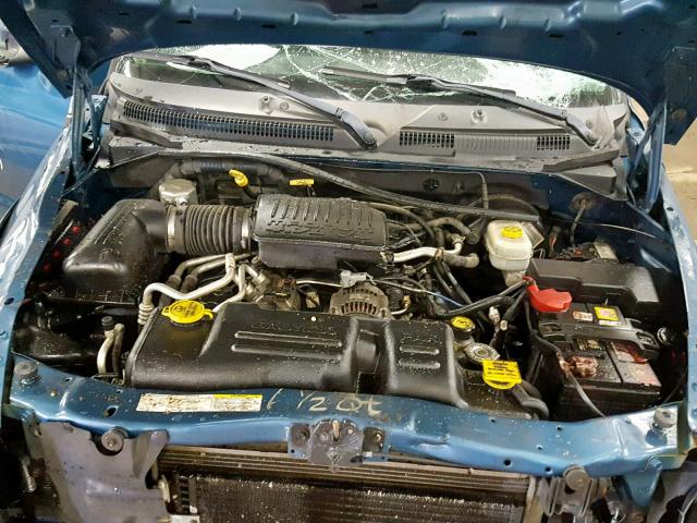 1D7HG38N04S719524 - 2004 DODGE DAKOTA QUA BLUE photo 7