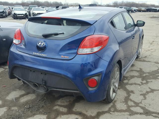 KMHTC6AE6FU241382 - 2015 HYUNDAI VELOSTER T BLUE photo 4