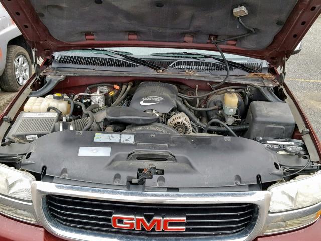 2GTEC19V921128181 - 2002 GMC NEW SIERRA MAROON photo 7