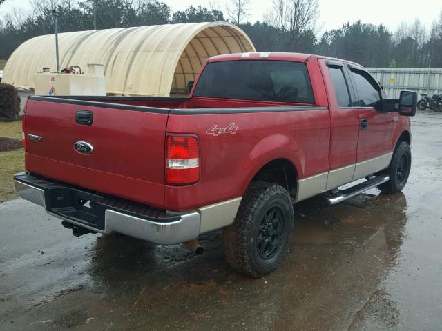 1FTPX14VX8FA37362 - 2008 FORD F150 RED photo 4