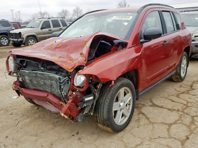 1J8FF47W18D723010 - 2008 JEEP COMPASS SP RED photo 2