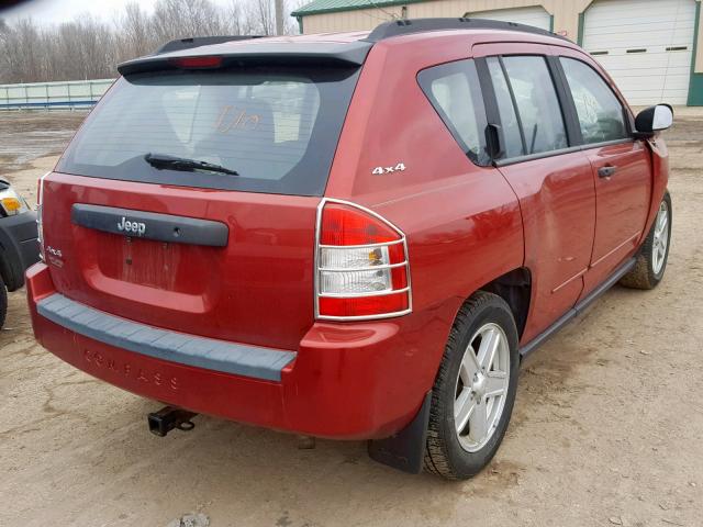 1J8FF47W18D723010 - 2008 JEEP COMPASS SP RED photo 4