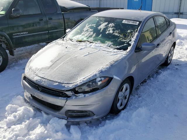 1C3CDFBA0GD605136 - 2016 DODGE DART SXT SILVER photo 2