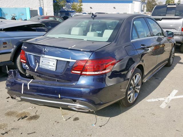 WDDHF5KBXFB155087 - 2015 MERCEDES-BENZ E 350 BLUE photo 4