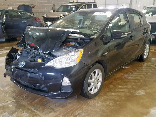 JTDKDTB30E1569633 - 2014 TOYOTA PRIUS C BLACK photo 2