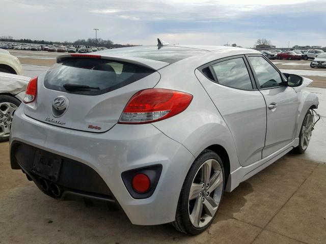 KMHTC6AE0EU182599 - 2014 HYUNDAI VELOSTER T SILVER photo 4