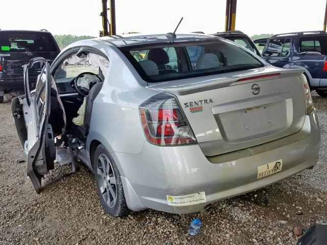 3N1AB6AP2CL632957 - 2012 NISSAN SENTRA 2.0 SILVER photo 3