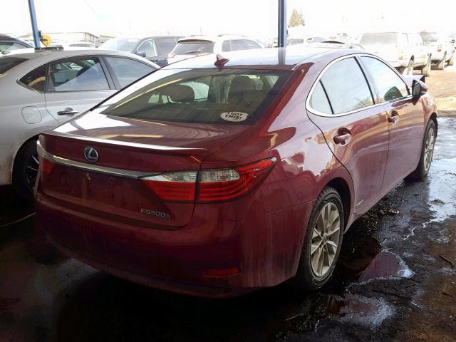 JTHBW1GG0D2009290 - 2013 LEXUS ES 300H RED photo 4