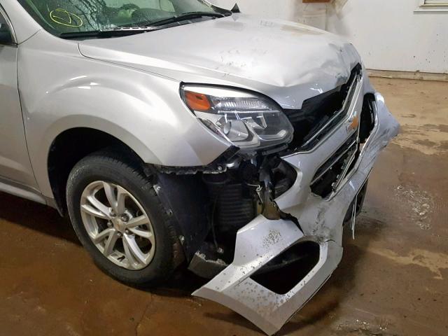 2GNALCEK4H1572204 - 2017 CHEVROLET EQUINOX LT SILVER photo 9