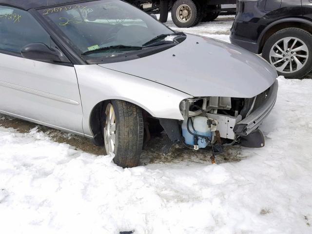 1C3EL75R66N285459 - 2006 CHRYSLER SEBRING GT SILVER photo 9