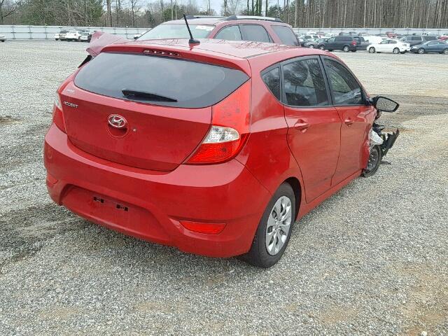 KMHCT5AE0GU242362 - 2016 HYUNDAI ACCENT SE RED photo 4