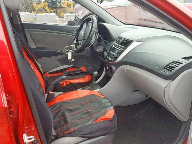 KMHCT5AE0GU242362 - 2016 HYUNDAI ACCENT SE RED photo 5