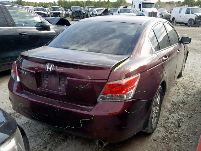 JHMCP264X8C059161 - 2008 HONDA ACCORD LXP MAROON photo 4