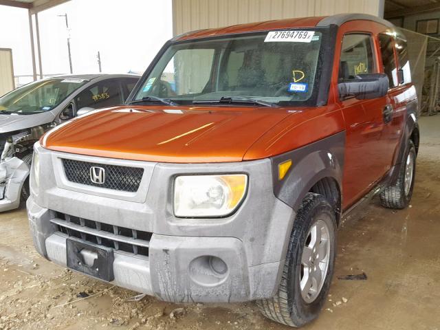 5J6YH185X4L005559 - 2004 HONDA ELEMENT EX ORANGE photo 2