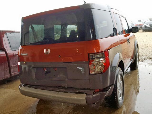 5J6YH185X4L005559 - 2004 HONDA ELEMENT EX ORANGE photo 4