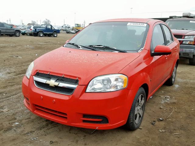 KL1TD56E79B357198 - 2009 CHEVROLET AVEO LS RED photo 2