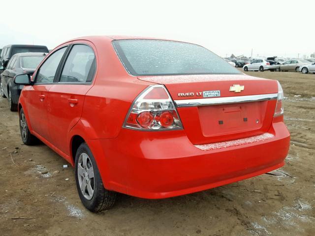 KL1TD56E79B357198 - 2009 CHEVROLET AVEO LS RED photo 3