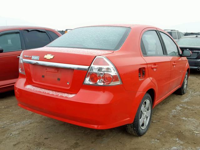 KL1TD56E79B357198 - 2009 CHEVROLET AVEO LS RED photo 4