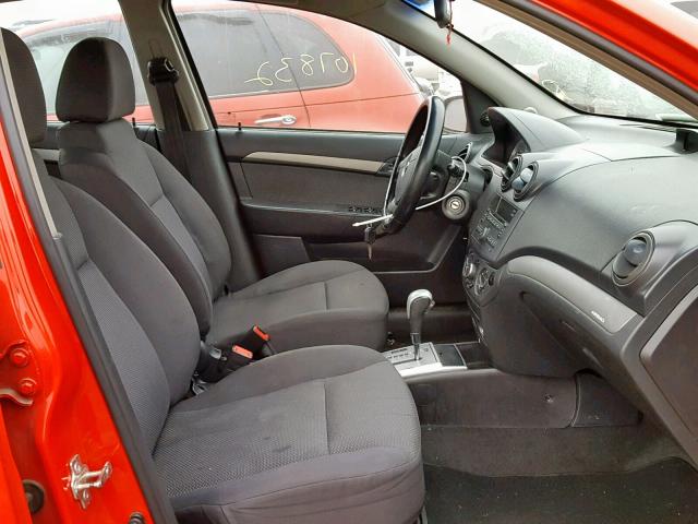 KL1TD56E79B357198 - 2009 CHEVROLET AVEO LS RED photo 5