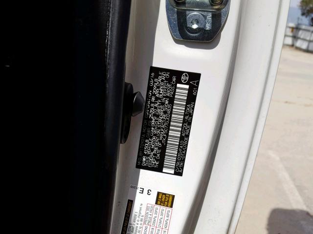 JTKJF5C77GJ024835 - 2016 TOYOTA SCION TC WHITE photo 10