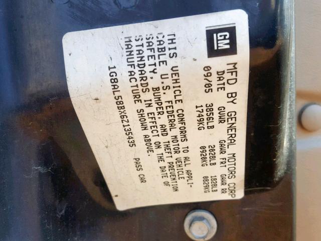 1G8AL58BX6Z135435 - 2006 SATURN ION LEVEL GOLD photo 10