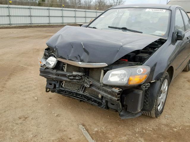 KNAFE222295660821 - 2009 KIA SPECTRA EX BLACK photo 9