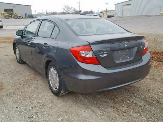 2HGFB2F65CH322663 - 2012 HONDA CIVIC HF GRAY photo 3