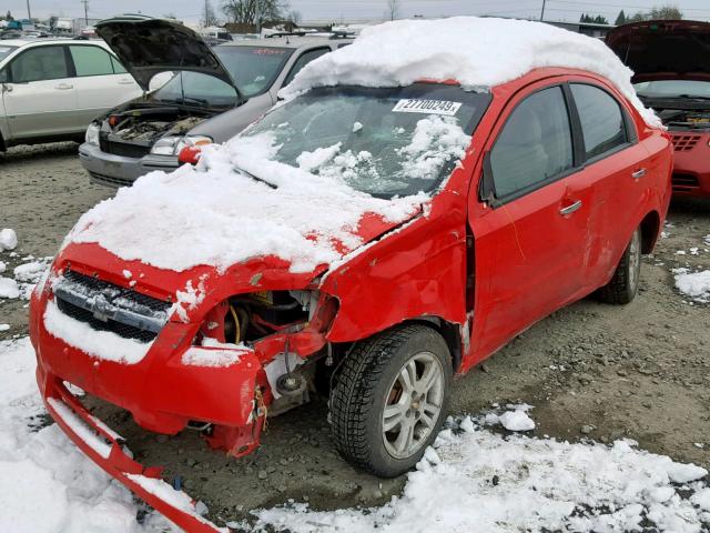 KL1TG56E19B342591 - 2009 CHEVROLET AVEO LT RED photo 2