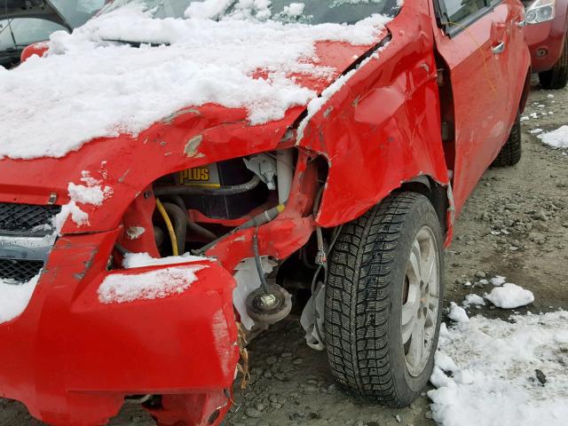 KL1TG56E19B342591 - 2009 CHEVROLET AVEO LT RED photo 9