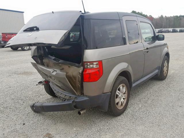 5J6YH18728L011735 - 2008 HONDA ELEMENT EX GRAY photo 4