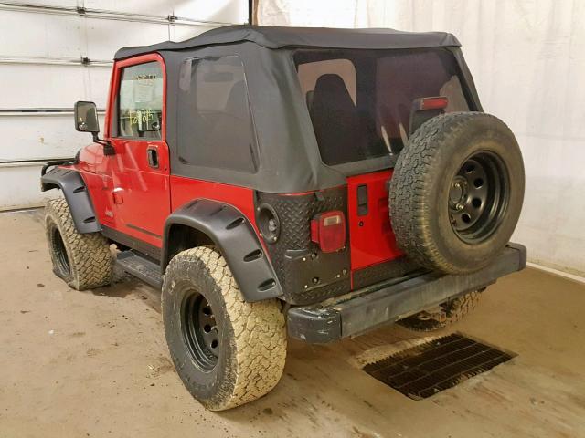 1J4FY19S9VP469013 - 1997 JEEP WRANGLER / RED photo 3