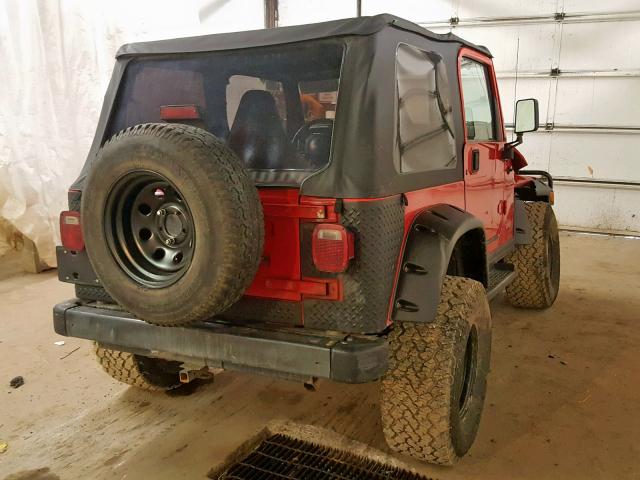 1J4FY19S9VP469013 - 1997 JEEP WRANGLER / RED photo 4