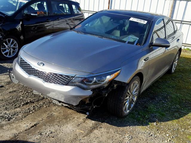 5XXGV4L25HG138566 - 2017 KIA OPTIMA SXL CHARCOAL photo 2